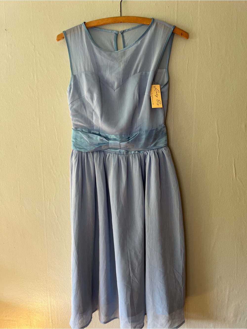 Lindy Bop Light Blue Sleeveless Chiffon Midi Dress